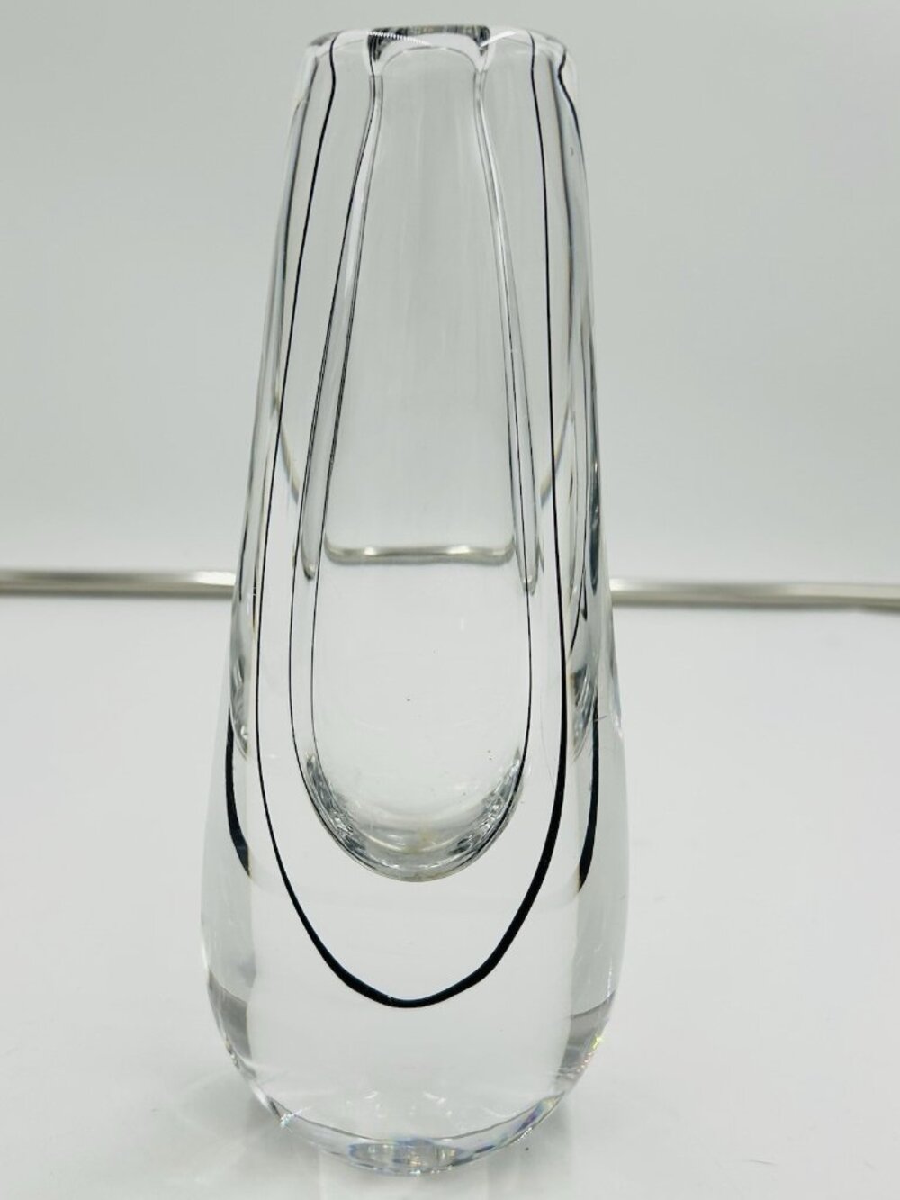 Kosta Vicke Lindstrand Swedish Clear with Black Filament 9.25" Vase LH1414